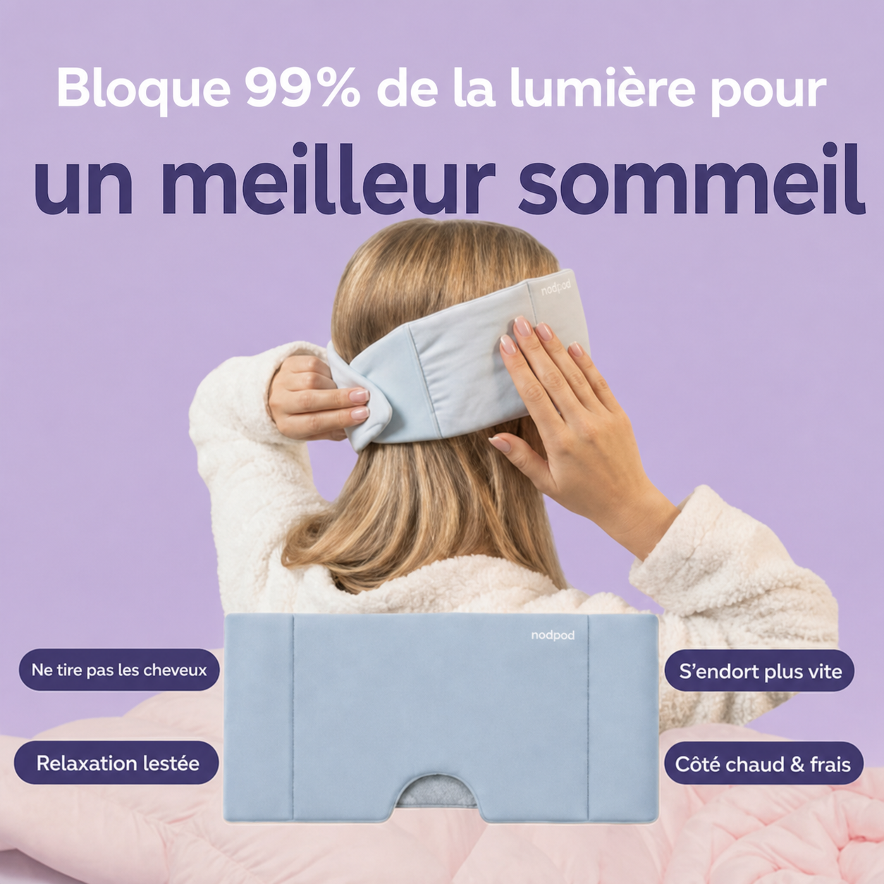 Masque pour les yeux lesté et réglable